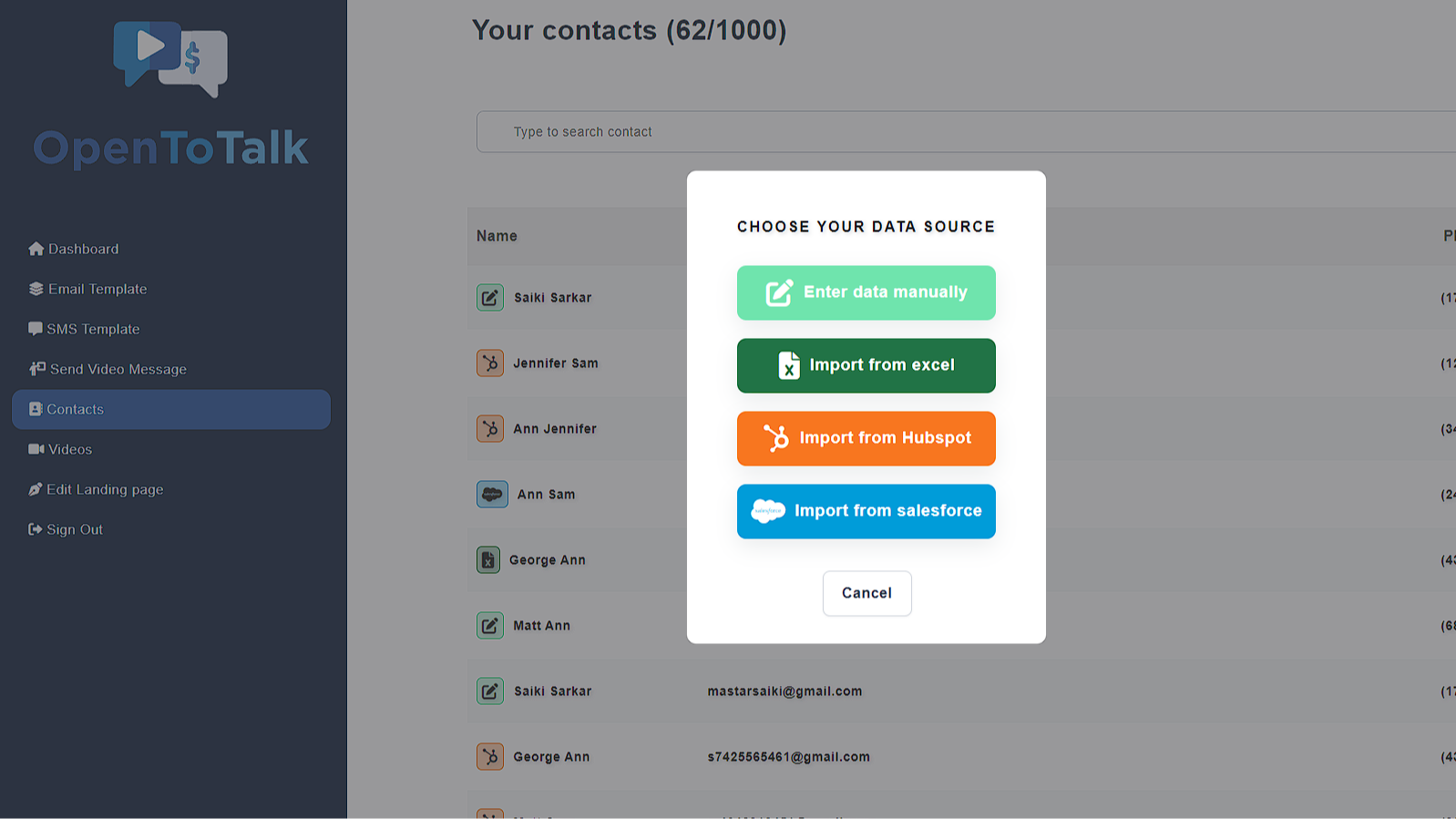 Then click on Import from HubSpot